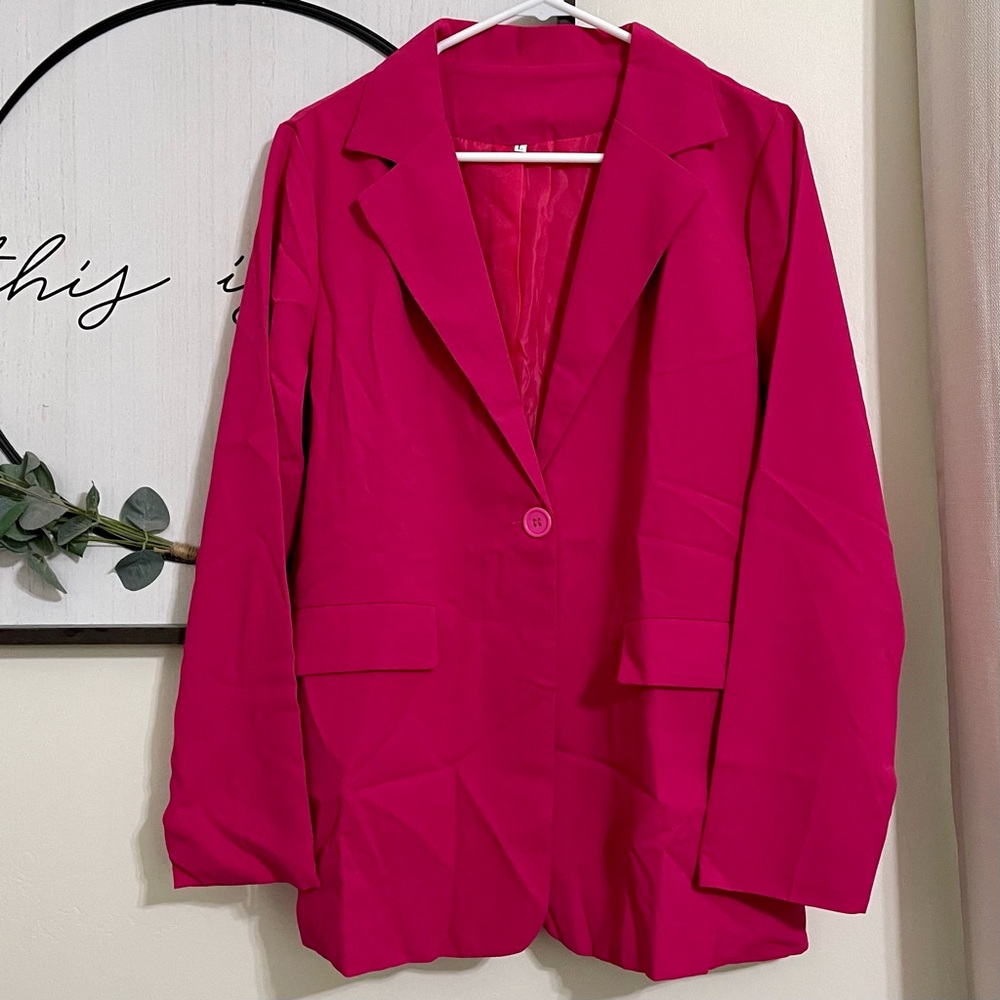 Womans L hot pink, Single button blazer